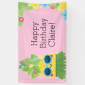 パインパーソナライズされたガーリーアップル熱帯誕生日Ba 横断幕 (縦)