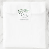 パインパーソナライズされたモダンスのクリスマスに手書き スクエアシール (バッグ)