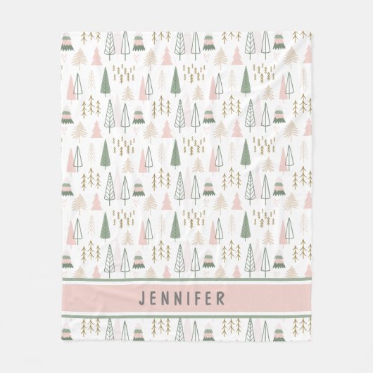 パインパーソナライズされたリトリートお洒落フリース フリースブランケット (正面)