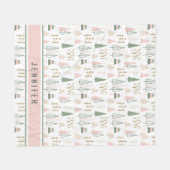 パインパーソナライズされたリトリートお洒落フリース フリースブランケット (正面(横))