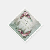 パインフォレストほこりっぽいバラウォーター結婚カラー スタンダードカクテルナプキン (角)