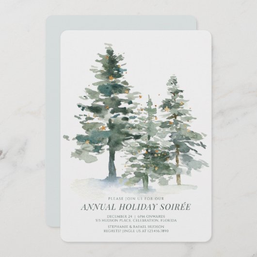 パインフォレストクリスマスホリデーパーティー 招待状 (正面/裏面)