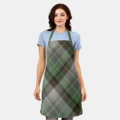 パインフォレストグリーンとブラウンプライド エプロン (着用した状態)