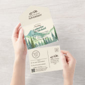 パインフォレストマウンテンアドベンチャーQRコード結婚ズ オールインワン招待状 (貼ってはがせる)