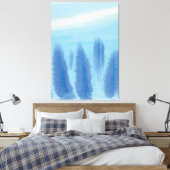 パインフォレスト冬の木薄紫ブルーウォーター色 キャンバスプリント (インサイチュ (寝室))