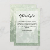 パインフォレスト素朴ミニマリスト国の結婚式 サンキューカード (正面/裏面)