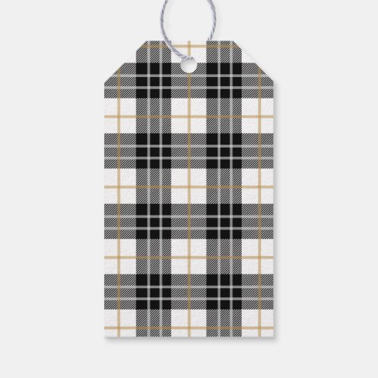 パインブランチタータンチェックプレイドパーソナライズされたクリスマス ギフトタグ (裏面)