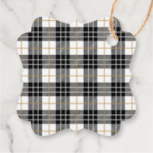 パインブランチタータンチェックプレイドパーソナライズされたクリスマス フェイバータグ (裏面)