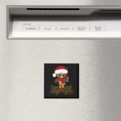 パインブランチマグネット上かわいいクリスマスフクロウ マグネット (インサイチュ (食洗機))