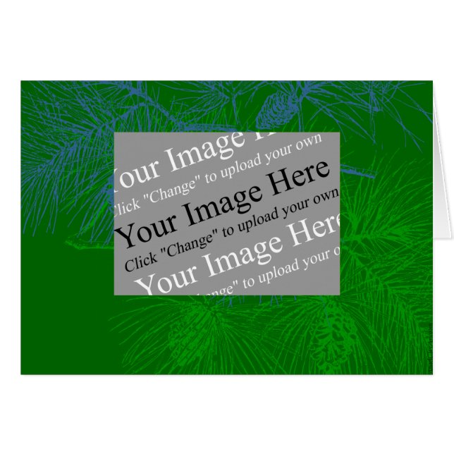 パインブランチヴィンテージアカスタムートグリーティングカード (正面横)