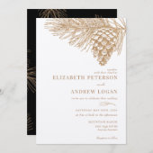 パインブランチ |ウィンターフォレスト結婚式招待状 招待状 (正面/裏面)