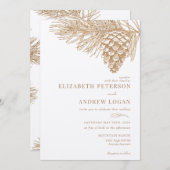パインブランチ |ウィンターフォレスト結婚式招待状 招待状 (正面/裏面)