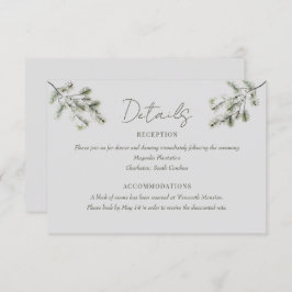 パインブランチ |冬の森結婚の詳細 エンクロージャーカード