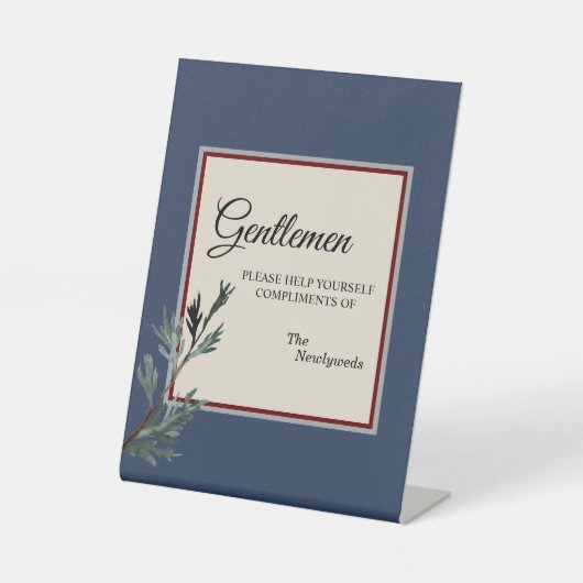 パインブルーウィンターウェディングサムズバスルーム 台座サイン (正面)