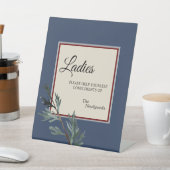 パインブルーウィンターウェディングレディースバスルーム 台座サイン (インサイチュ)