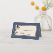 パインブルーウィンターウェディング座席表テント プレイスカード (正面)