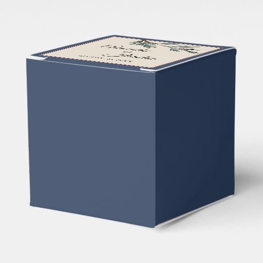 パインブルーウィンターウエディングスクエアフェイスボックス フェイバーボックス (正面サイド)