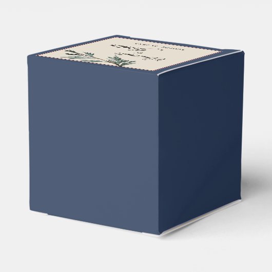 パインブルーウィンターウエディングスクエアフェイスボックス フェイバーボックス (裏面サイド)