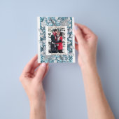 パインブルーフレーム写真テンプレートグリッター チラシ (手)