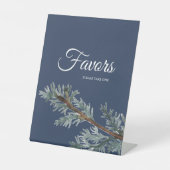 パインブルー冬の結婚式のペデスタルサイン 台座サイン (正面)