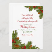 パインブーシズホリークリスマスホリデーパーティー 招待状 (正面/裏面)