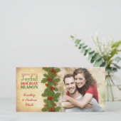 パインブーヘーズホリーベリークリスマスクリスマスフォトカード シーズンカード (スタンド正面)