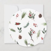 パインベリーナチュラルボタニカルラウンドフォトホリデー シーズンカード (裏面)