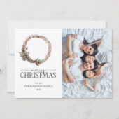 パインベリーリースメリークリスマススクリプトフォトホール シーズンカード (正面)