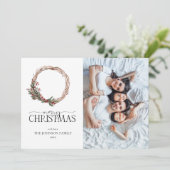 パインベリーリースメリークリスマススクリプトフォトホール シーズンカード (スタンド正面)