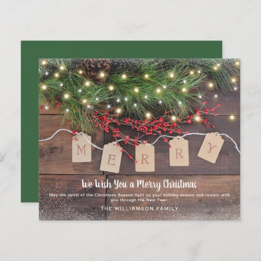 パインベリ素朴ー予算メリークリスマスカード (正面/裏面)