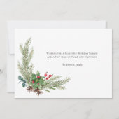 パインホリースクリプトホリデービジネスクリスマスカード (裏面)