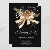 パインボーエレガントクリスマスホリデーパーティー 招待状 (正面/裏面)