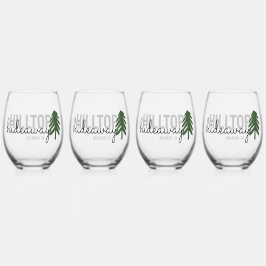 パインマウンテンキャビンレンタル- ステムなしワイングラス