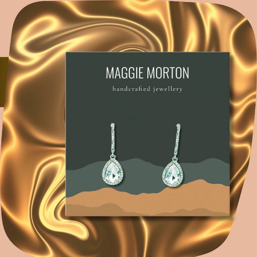 パインマウンテン抽象芸術イヤリングディスプレイ スクエア名刺