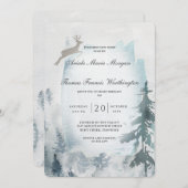 パインマウンテン ウォーターカラー ラスティック 招待状 (正面/裏面)