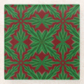 パインマンダラガーネットガラスコースター ガラスコースター (正面)