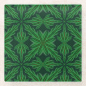 パインマンダラフォレストガラスコースター ガラスコースター (正面)