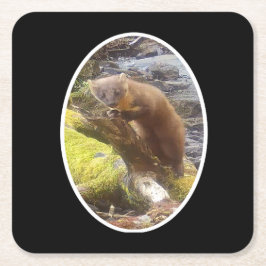 パインマーテンオンログ紙コースター スクエアペーパーコースター