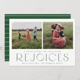 パインミニマルで宗教的なクリスマスフォトカード 招待状