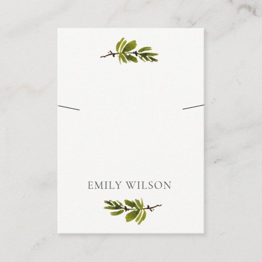 パインミニマルブランチバンドネックレスイヤリングディスプレイ 名刺 (正面)