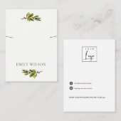 パインミニマルブランチバンドネックレスイヤリングディスプレイ 名刺 (正面/裏面)