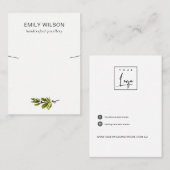 パインミニマルブランチフリージバンドネックレスディスプレイ 名刺 (正面/裏面)