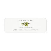 パインミニマルブランチ任意の年齢誕生日アドレス ラベル (正面)