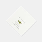 パインミニマルブランチ私たちの初めてのクリスマスジョイ&ラブ スタンダードカクテルナプキン (角)