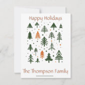 パインミニマル素朴クリスマス ノートカード (正面)