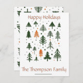 パインミニマル素朴クリスマス ノートカード (正面/裏面)