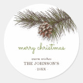 パインメリー素朴クリスマス ラウンドシール (正面)