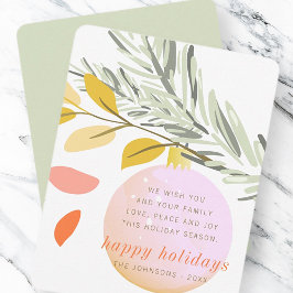 パインモダンにクリスマス冬雪オーナメント シーズンカード