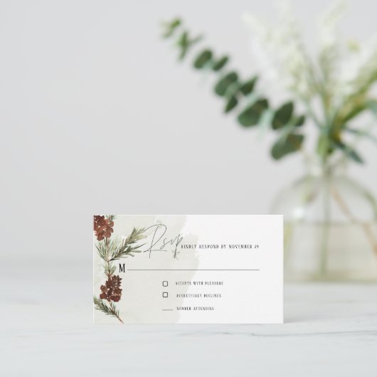 パインモダンウォーター色RSVPエンクロージャカード エンクロージャーカード (スタンド正面)