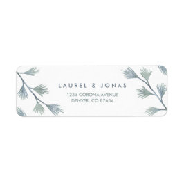 パインモダングリーン+白差出人住所ラベル ラベル